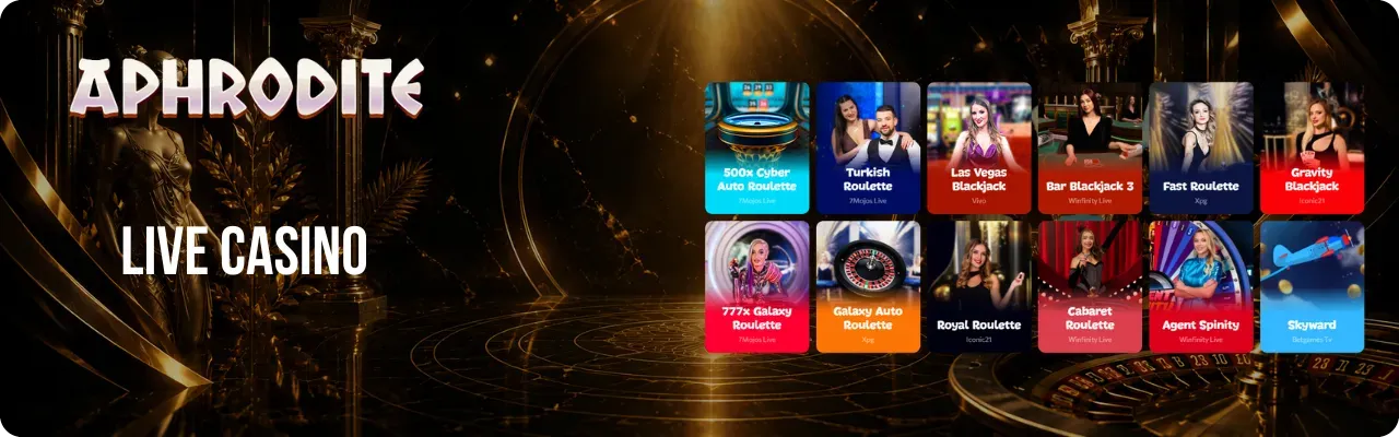 Live casino tables with real dealers
